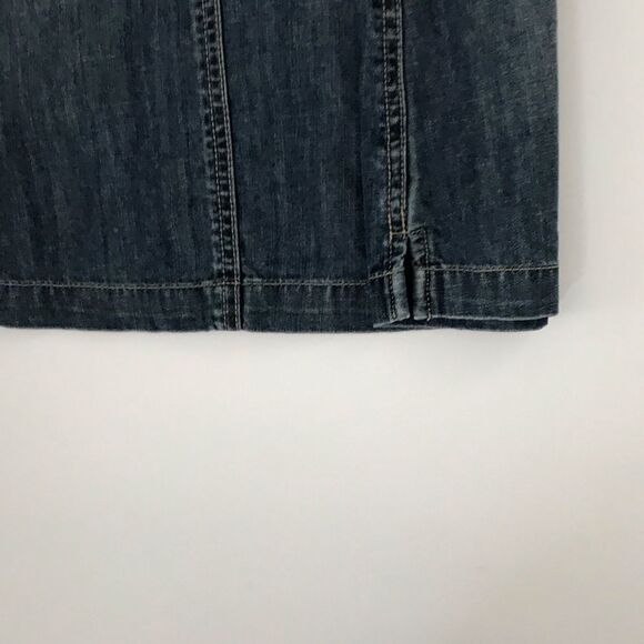 Talbots Denim Mini Skirt Pockets EUC Size 6 - Picture 4 of 6